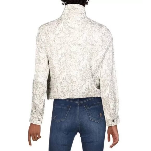 Rails Womens Small Tennessee Sand Snakeskin Jacket Linen Lyocell Blend Zip Up - Picture 3 of 14